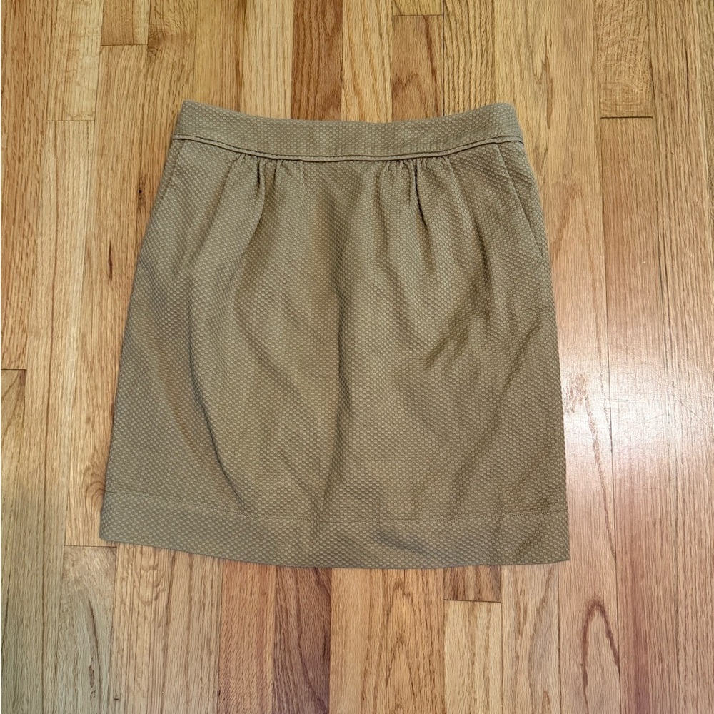 Boden Textured Tan Skirt Size [8R] A Line Workwear Neutral Classic